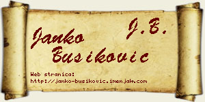 Janko Bušiković vizit kartica